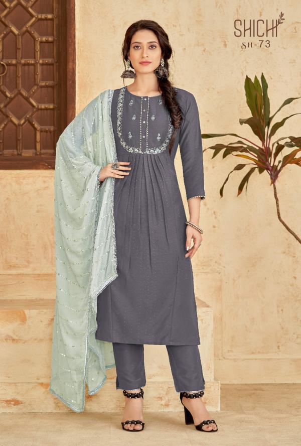 Shichi Fanaa Self Pattern Chinon Kurti With Bottom Dupatta Collection